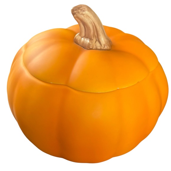 Telefloraa Gift Orange Pumpkin Cookie, Candy Jar with Lid Ceramic 7"x 5.5" - Picture 7 of 10